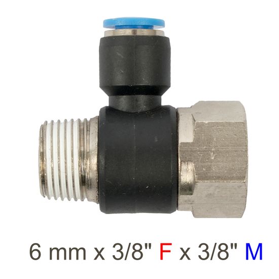 AIRCRAFT Pu Hose Fitting Tee 6mm X 3/8'f X 3/8'm